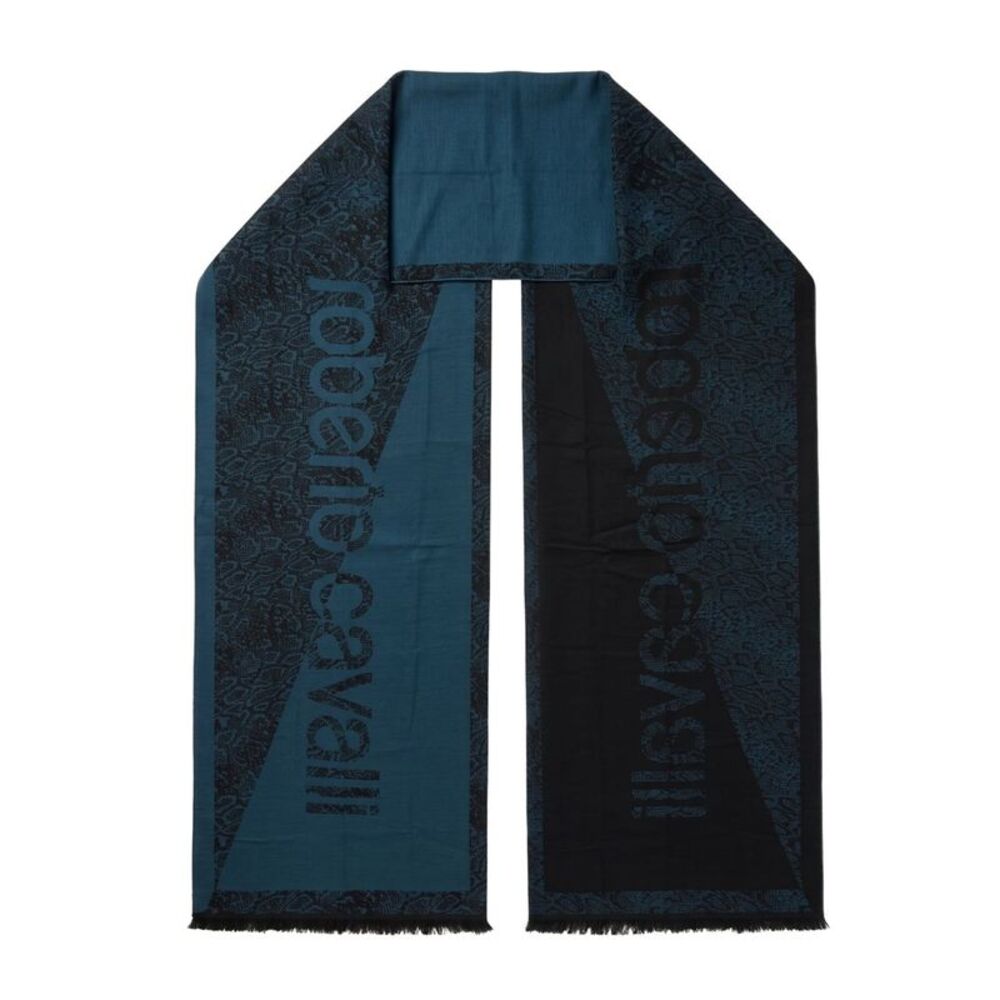 Roberto Cavalli  Turquoise Wool Blend Scarf